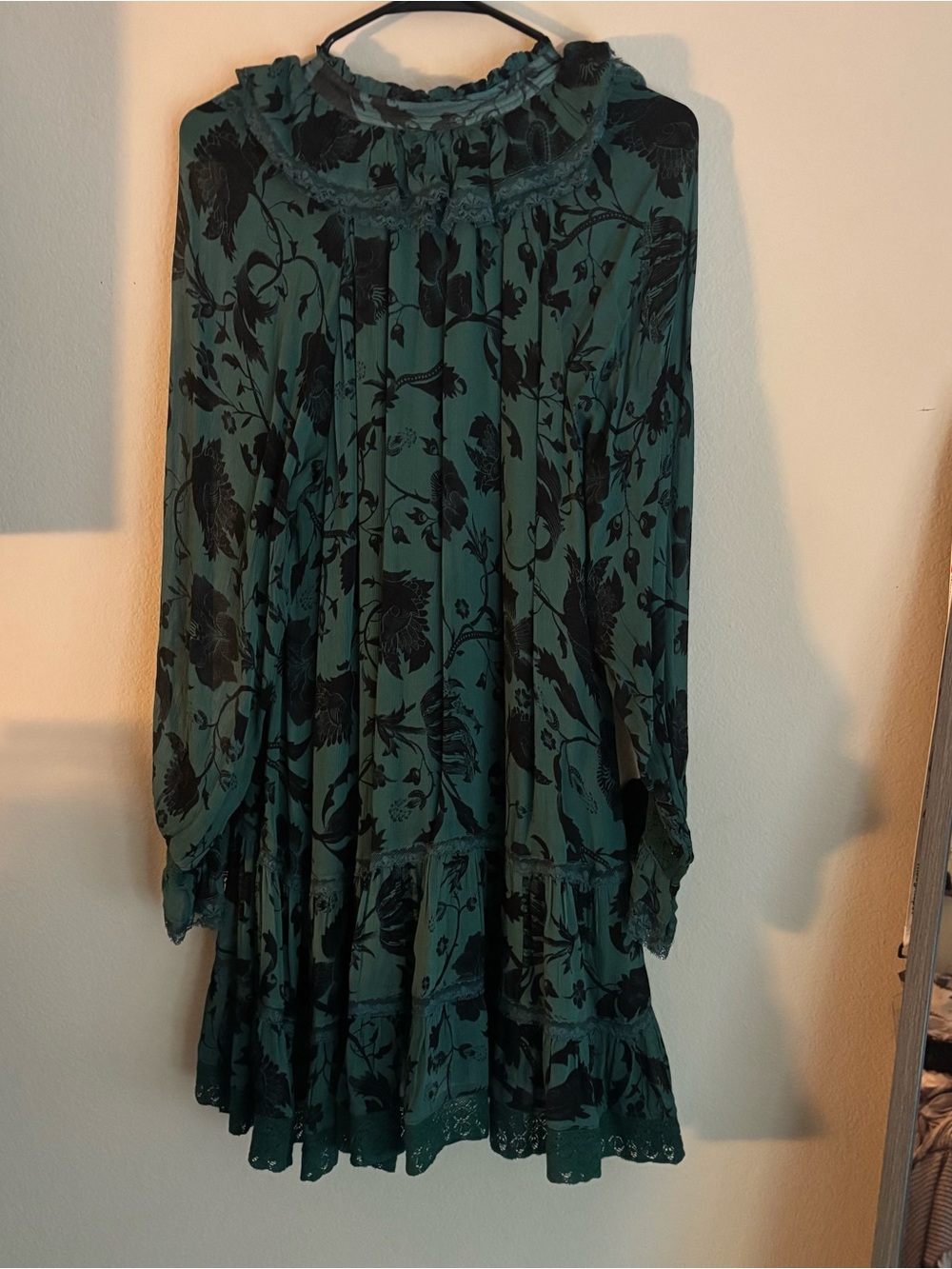 Anthropologie Florence Balducci Ruffle V-Neck Tunic Dress M - Picture 5 of 5